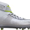 Footwear Under Armour Football & Lacrosse Cleats | Under Armour Men'S Ua Highlight Mc Cleats White/Metallic Silver/Metallic Silver-106