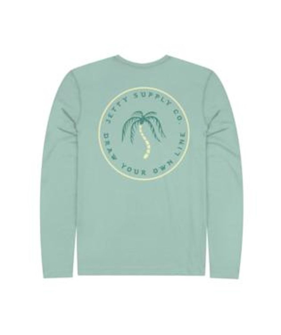 Apparel Jetty Swimwear | Jetty Men'S Squal Uv Long Sleeve Tee Mint