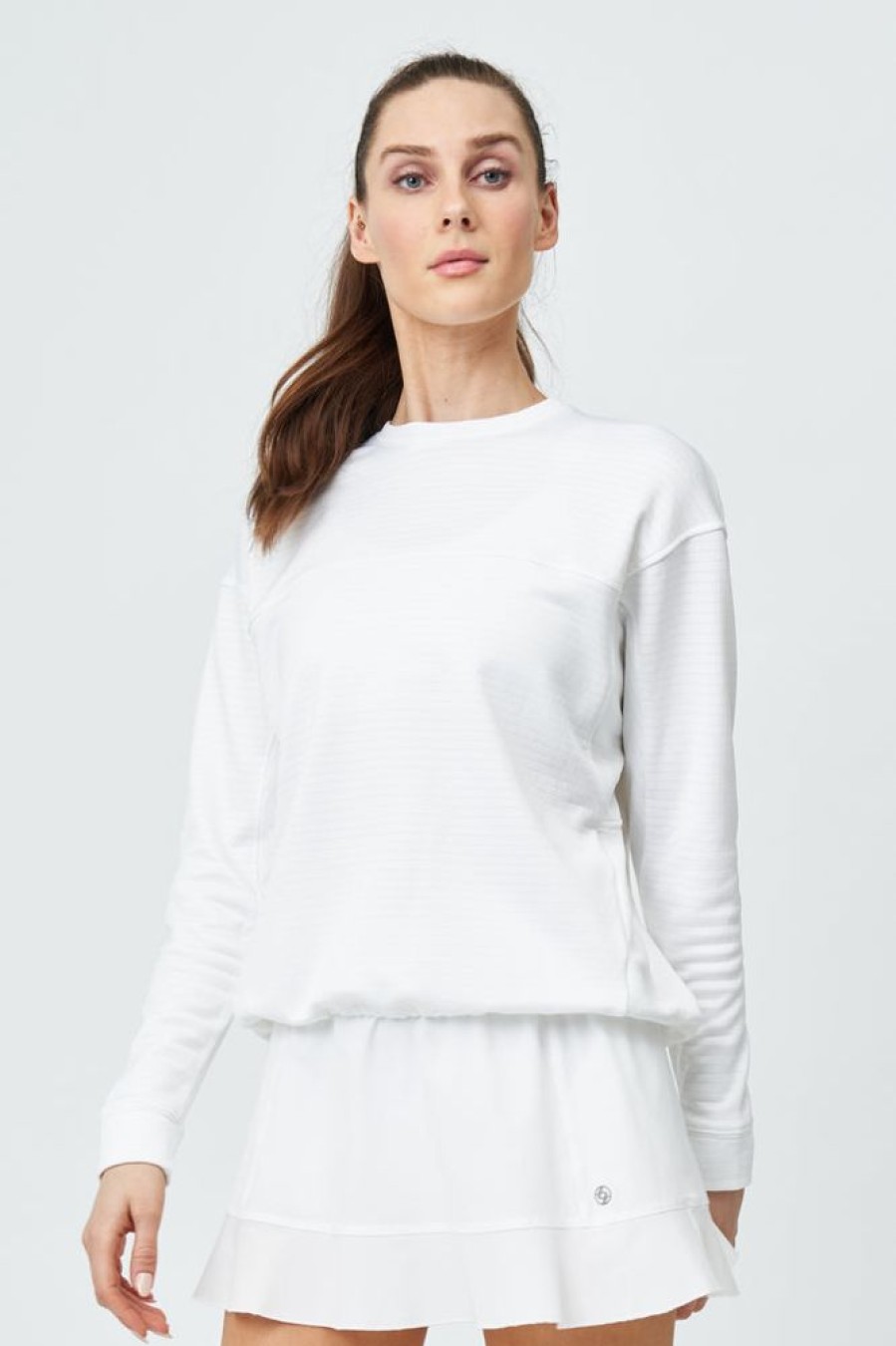 Apparel LIJA Tennis | Lija Women'S Noble Post Game Pullover White