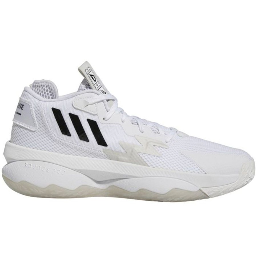 Footwear Adidas Basketball | Adidas Men'S Dame 8 Cloud White/Core Black/Gray One-Gy6462