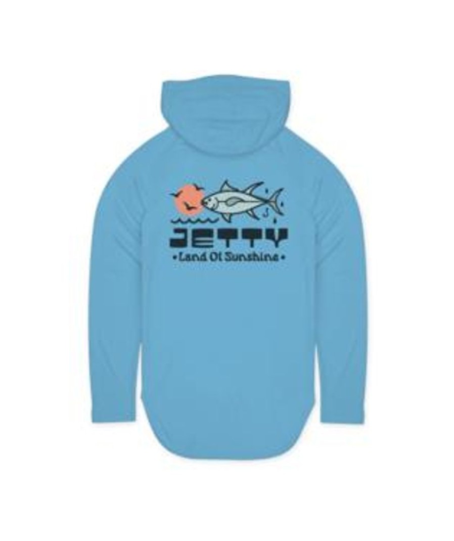 Apparel Jetty Swimwear | Jetty Men'S Bluefin Uv Long Sleeve Tee Light Blue