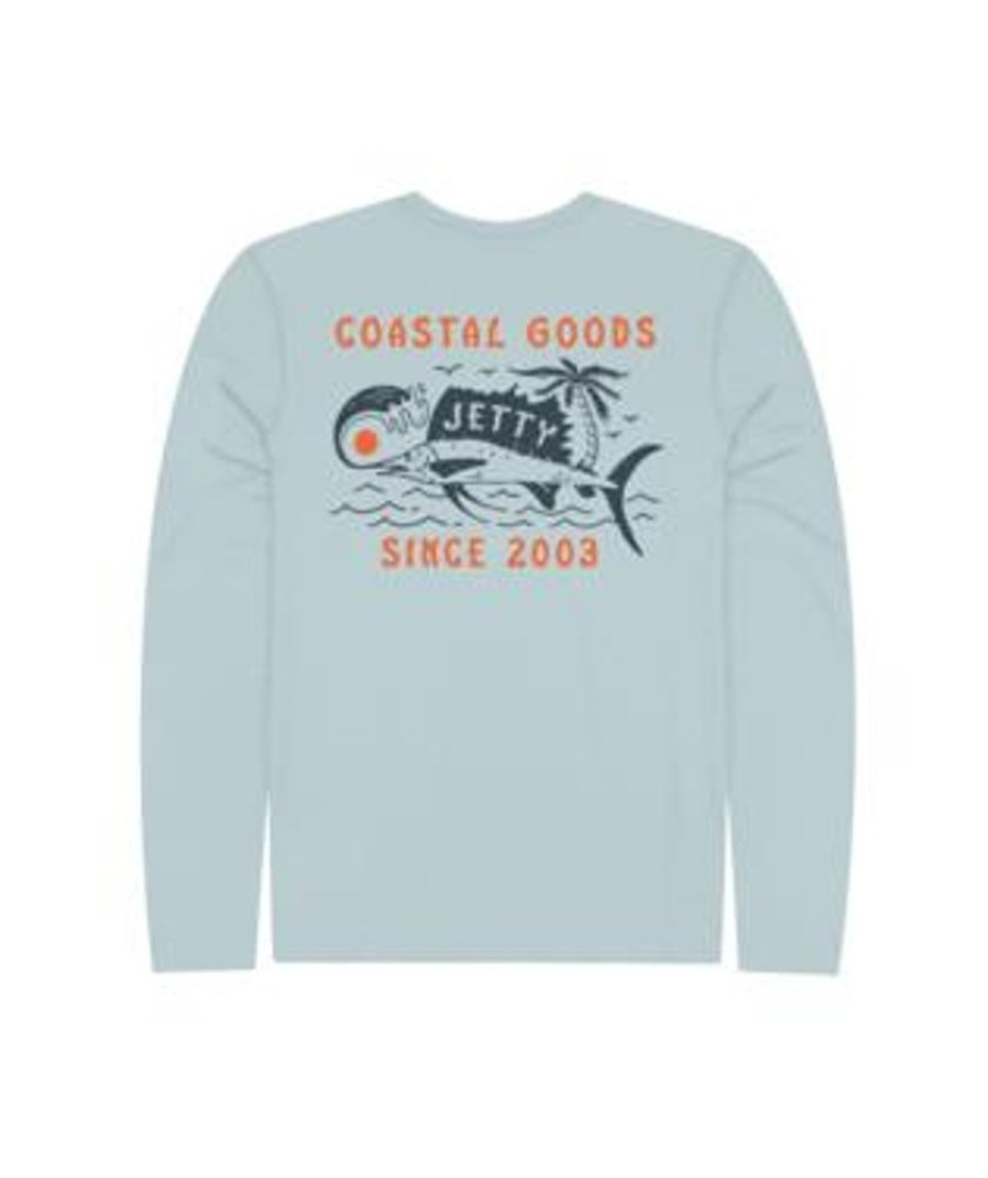 Apparel Jetty Swimwear | Jetty Men'S Billfish Uv Long Sleeve Tee Light Blue