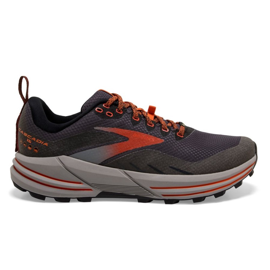 Footwear Brooks Hiking & Trail | Brooks Men'S Cascadia 16 Gtx Black/Ebony/Cinnabar-060