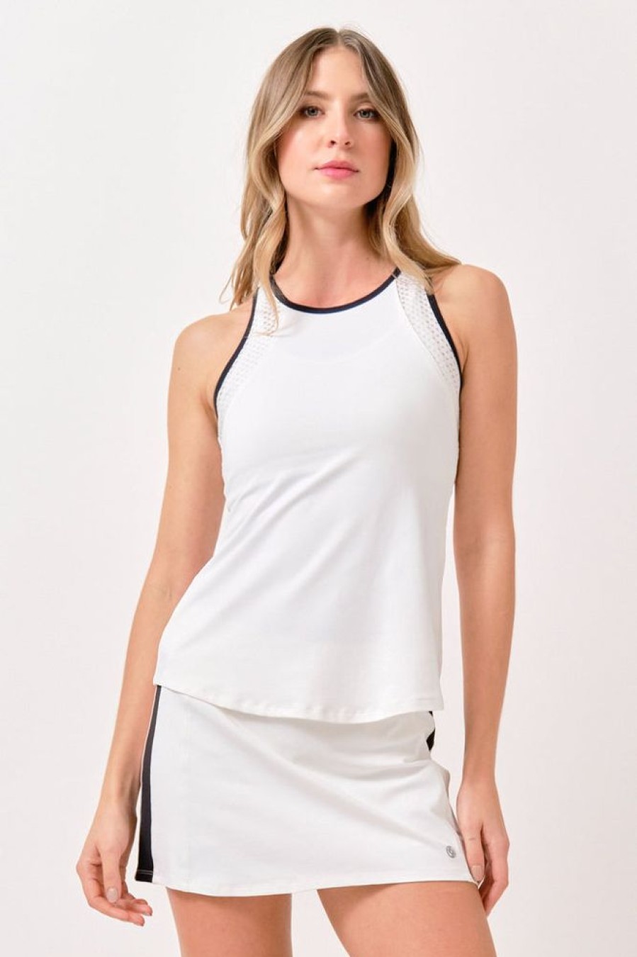 Apparel LIJA Tennis | Lija Women'S Elite Echo Tank White/Dark Navy