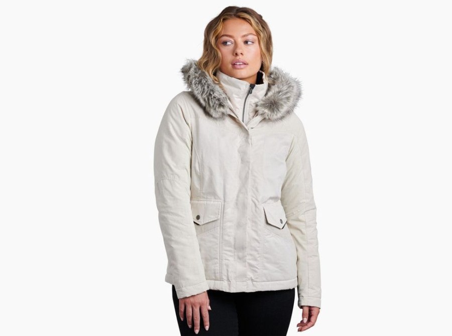 Apparel Kuhl Outerwear | Kuhl Women'S Ukon Fleece Lined Hoody Ivory