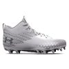 Footwear Under Armour Cleated & Specialty | Under Armour Boys' Spotlight Select 3 Mc White/Metallic Silver-102