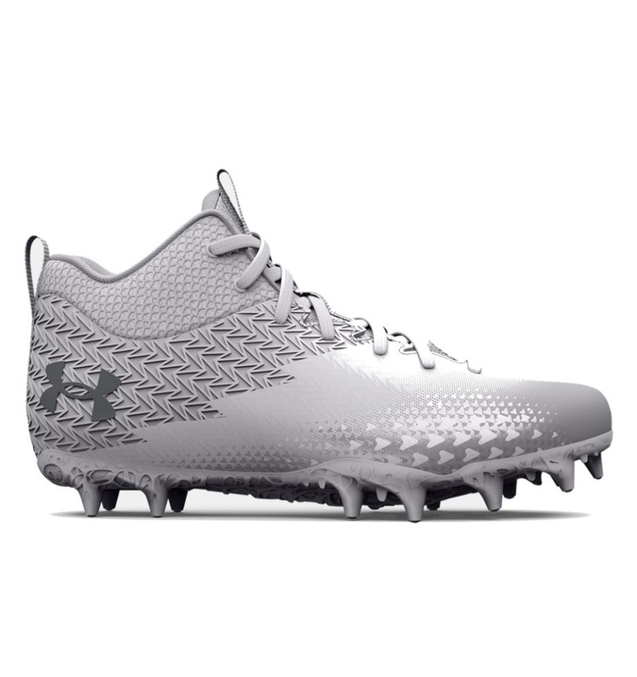 Footwear Under Armour Cleated & Specialty | Under Armour Boys' Spotlight Select 3 Mc White/Metallic Silver-102