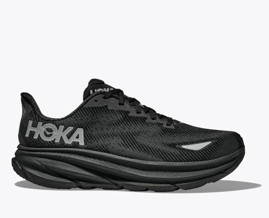 Footwear Hoka One One Running & Spikes | Hoka Men'S Clifton 9 Gtx Black/Black-Bblc