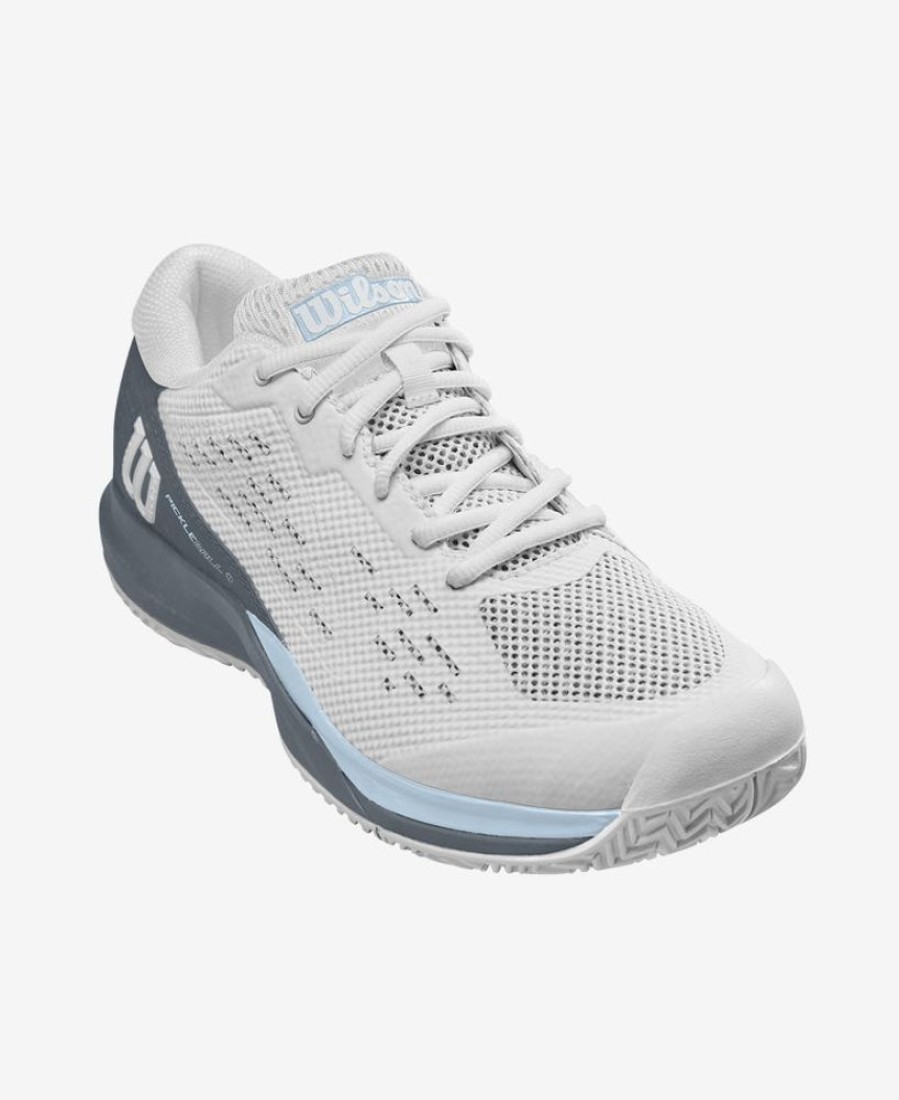 Footwear Wilson Tennis | Wilson Women'S Rush Pro Ace Pickler White/Stormy Weather/Baby Blue