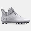 Footwear Under Armour Cleats And Turf | Under Armour Men'S Command Mc Mid Lacrosse Cleat White-100