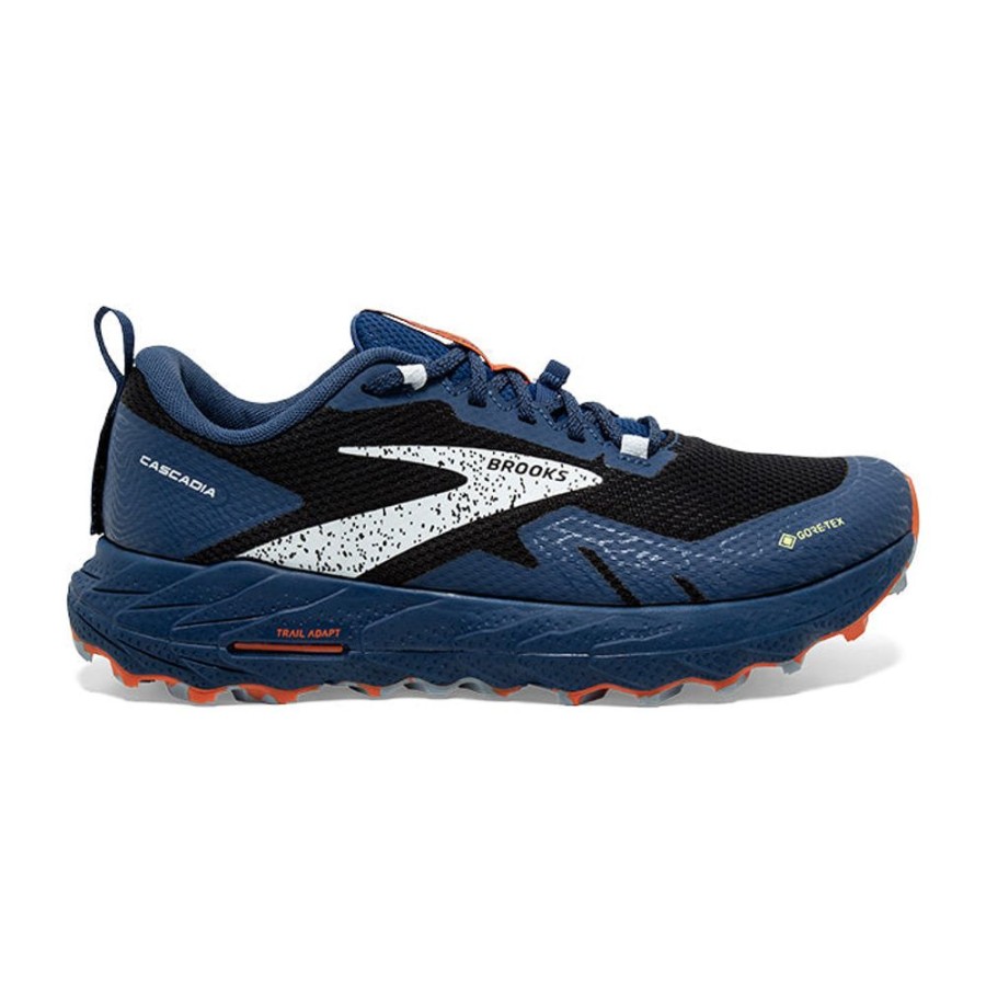 Footwear Brooks Hiking & Trail | Brooks Men'S Cascadia 17 Gtx Black/Blue/Firecracker-062