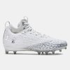 Footwear Under Armour Cleats And Turf | Under Armour Men'S Spotlight Clone 3.0 Mc White/Metallic Silver-100