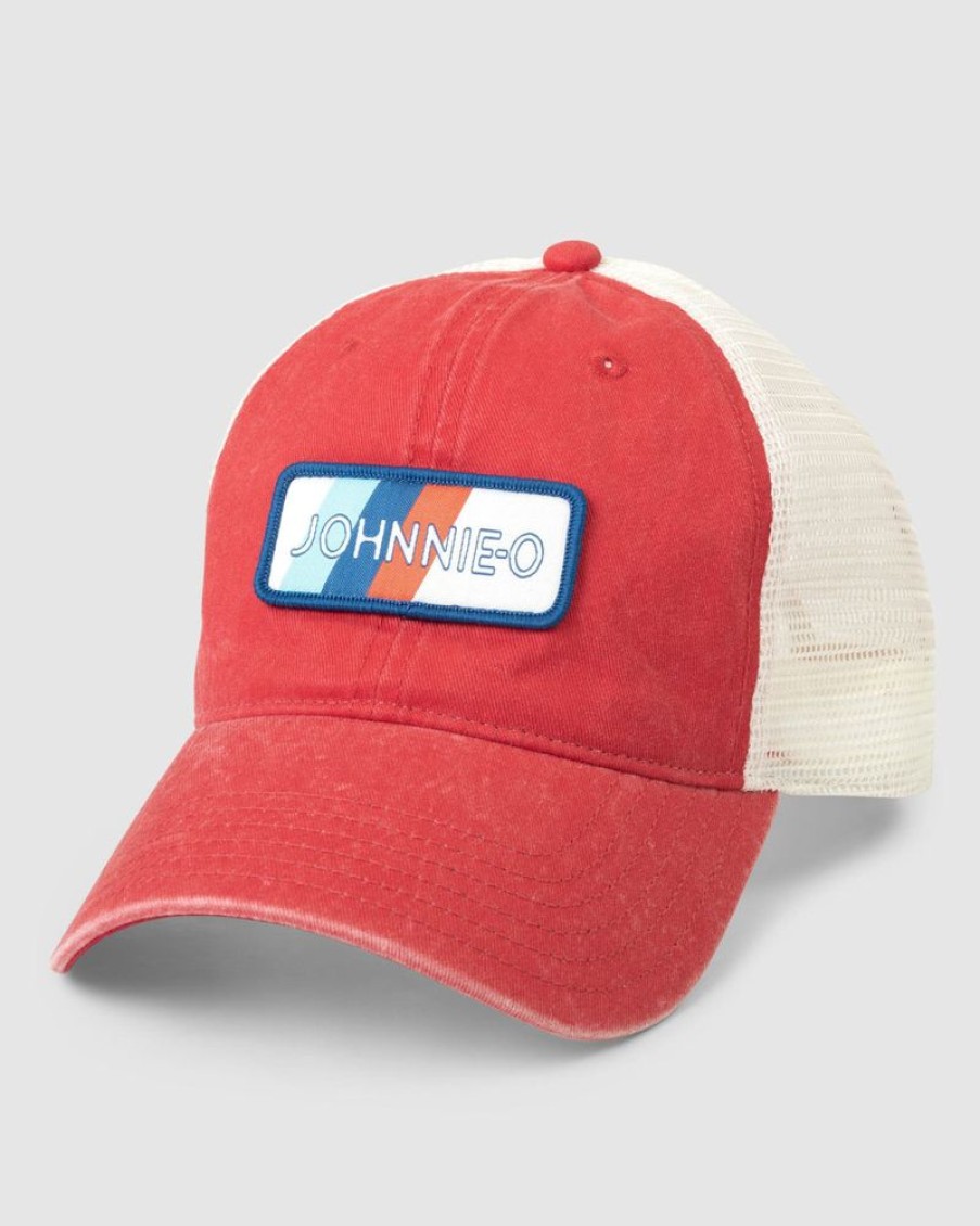 Accessories Johnnie-O | Johnnie-O Red Blue Patch Trucker Hat Red/Blue